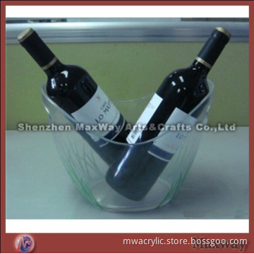 Crystal oblong acrylic ice bucket